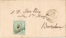 53970. Carta Entera MANRESA (Barcelona) 1873. Alegoria 10 Cts, Fechador Palo Recto - Cartas & Documentos