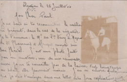 RE 23- (ALGERIE) TLEMCEN - CARTE PHOTO CAVALIER MARECHAL DES LOGIS HENRY DE MAZERAT ( 2° CHASSEURS D' AFRIQUE)- 2 SCANS - Männer