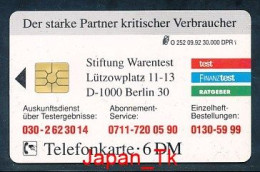 GERMANY O 252 92 Stiftung Warentest - Aufl  30 000 - Siehe Scan - O-Series : Customers Sets