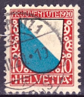 Schweiz Suisse Pro Juventute 1920: Kantonswappen Zürich Zu WI 16 Mi 154 Yv 177 Mit ⊙ DAVOS-PLATZ ?.XII.20 (Zu CHF 25.00) - Used Stamps