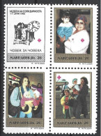 Macedonia 1992 Red Cross Solidarity Complete Block Of Four MNH (2) - Macedonia Del Norte