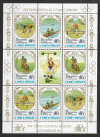 Sao Tome Et Principe Feuillet 1983 Aviron Cyclisme Équitation  ** St Thomas & Prince Sheetl. Rowing Cycling Horse Riding - Wielrennen