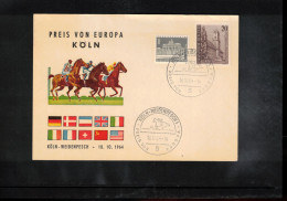 Germany 1964 Horse Races - Preis Von Europa Koeln Interesting Postcard - Horses