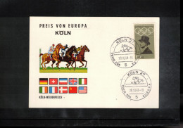 Germany 1968 Horse Races - Preis Von Europa Koeln Interesting Postcard - Ippica