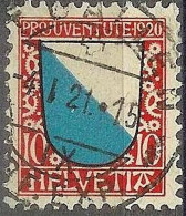 Schweiz Suisse Pro Juventute 1920: Kantonwappen Zürich Zu WI 16 Mi 154 Yv 177 Mit Voll-⊙ ST.GALLEN 4.I.21 (Zu CHF 25.00) - Gebraucht