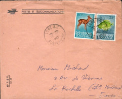 TOGO AFFRANCHISSEMENT COMPOSE SUR LETTRE RECOMMANDEE DE LOME POUR LA FRANCE 1964 - Cartas & Documentos