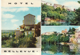 SO 9-(46) PUY L' EVEQUE - HOTEL RESTAURANT BELLEVUE - CARTE MULTIVUES COULEURS - 2 SCANS - Autres & Non Classés