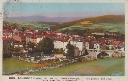 SO 11-(48) LANGOGNE - VUE GENERALE SUD OUEST ET LE PONT SUR LE LONGOUYROU - CARTE COULEURS  - 2 SCANS - Langogne