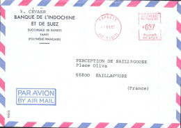 POLYNESIE EMA SUR LETTRE POUR LA FRANCE 1983 - Brieven En Documenten