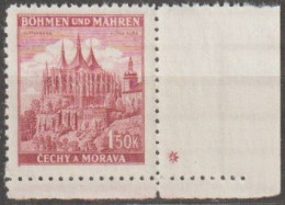 075/ Pof. 58, Violet Carmine; Corner Stamp, Plate Mark + - Ungebraucht