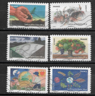 France  2011  Obitéré  Autoadhésif  N° 526 - 528 - 529 - 530 - 531 - 537   -   Fête Du Timbre  "  Fête De Le Terre  " - Used Stamps