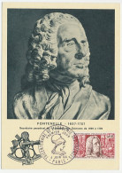 Maximum Card France 1966 Fontenelle - Author - Scientist - Sonstige & Ohne Zuordnung