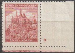 076/ Pof. 58, Brown Red; Corner Stamp, Plate Mark + - Ungebraucht