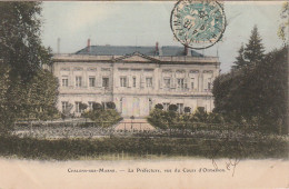 SO 15-(51) CHALONS SUR MARNE - LA PREFECTURE , VUE DU COURS D' ORMESSON - CARTE COLORISEE - 2 SCANS - Châlons-sur-Marne