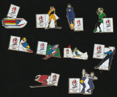 77702-lot De 10 Pin's.Jeux Olympiques Albertville.ski.sport D Hiver. - Giochi Olimpici