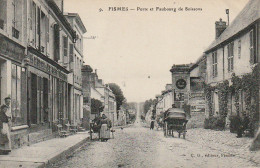 SO 15-(51) FISMES - PORTE ET FAUBOURG DE SOISSONS - CARRIOLE AVEC ANE - 2 SCANS - Fismes