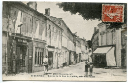 CPA Voyagé 1917 * SAINT SAVINIEN Entrée De La Rue Du Centre Près Des Halles ( Animée Recette Buraliste ) - Other & Unclassified