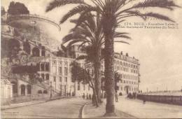 CPA - NICE - ESCALIER LESAGE, HOTEL SUISSE ET TERRASSE DU SOLEIL (RARE CLICHE, IMPECCABLE) - Sonstige & Ohne Zuordnung