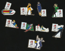 77703-lot De 9 Pin's.Jeux Olympiques Albertville.ski.sport D Hiver. - Jeux Olympiques