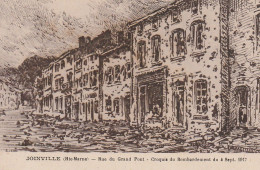 SO 17-(52) JOINVILLE - RUE DU GRAND PONT - CROQUIS DU BOMBARDEMENT DU 4 SEPTEMBRE 1917 - 2 SCANS - Joinville