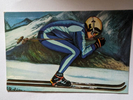 CPA - Ski Olympic Flash 36 Ski Descente Chewing-gum Tarzan - Wintersport