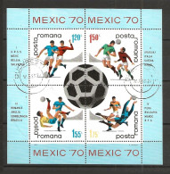 Romania 1970  Football World Cup, Mexico. Mi Bloc759  Cancelled(o) - Gebruikt