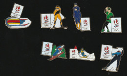 77705-lot De 7 Pin's.Jeux Olympiques Albertville.ski.sport D Hiver. - Jeux Olympiques