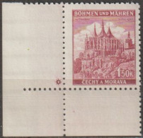 077/ Pof. 58, Brown Violet; Corner Stamp, Plate Mark * - Nuevos