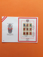 ÖSTERREICH BLOCK 4 FDC 1000 JAHRE ÖSTERREICH 1976 WAPPEN DER BUNDESLÄNDER STEMPEL SALZBURG - FDC