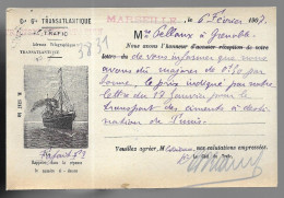 Marseille 1907. Carte Postale De La Compagnie Générale Transatlantique (13654) - Steamers