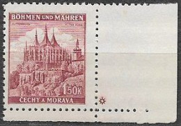 079/ Pof. 58, Brown Violet; Corner Stamp, Plate Mark * - Neufs