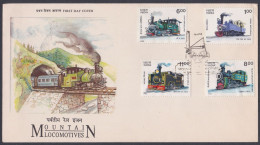 Inde India 1993 FDC Mountain Locomotives, Railway, Railways, Train, Trains, Mountains, Steam Engine, First Day Cover - Other & Unclassified