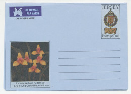 Postal Stationery Jersey Flower - Orchid - Map - Autres & Non Classés