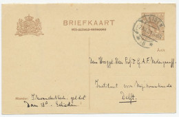 Briefkaart G. 123 I V.krt Leiden - Delft 1921 - Ganzsachen