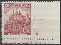 081/ Pof. 58, Brown Violet; Corner Stamp, Plate Mark + - Unused Stamps