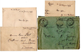 ILE DE ROUAD ET PORT SAID 2 LETTRES AVEC CORRESPONDANCE  1916 PREMIERE GUERRE MONDIALE - Cartas & Documentos