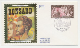 Cover / Postmark Monaco 1974 Pierre De Ronsard - Writer - Scrittori
