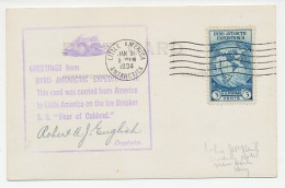 Card / Postmark USA 1934 Byrd Antarctic Expedition II - Photo Postcard Weddel Seal - Arktis Expeditionen