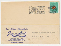 Card / Postmark France 1953 Flower - Rose Week - Other & Unclassified