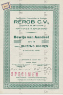 Specimen Aandeel Amsterdam 1938 - Perfin D.B. - De Bussy - Ohne Zuordnung
