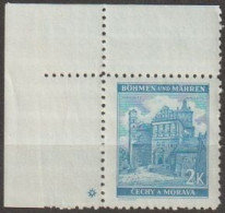 083/ Pof. 59, Green Blue; Corner Stamp, Plate Mark * - Nuevos