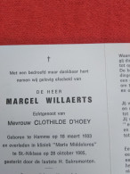 Doodsprentje Marcel Willaerts / Hamme 16/3/1933 Sint Niklaas 28/10/1995 ( Clothilde D'Hoey ) - Religion & Esotérisme