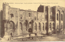 CPA - AVIGNON - PALAIS DES PAPES - FACADE PRINCIPALE (1927 - IMPECCABLE) - Avignon (Palais & Pont)