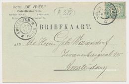 Firma Briefkaart Veendam 1905 - Hotel De Vries - Cafe Restaurant - Zonder Classificatie