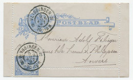 Postblad G. 6 / Bijfrankering Vlissingen - Belgie 1897 - Postal Stationery
