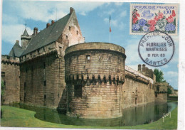 Carte Maxi  1963 Premier Jour: NANTES Le Chateau Ducal - 1960-1969