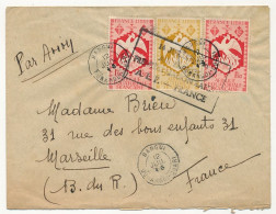 A.E.F - 2 Env. Affranchies "France Libre" De Bangui (Oubangui-Chari) - Première Liaison Rapide AEF FRANCE 14/7/1946 - Storia Postale