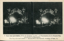 CPA -  LISIEUX - ILLUMINATON GRANE RUE (30 SEPT)  CARTE STEREO (ETAT PARFAIT) - Lisieux