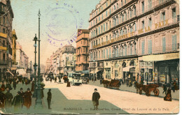 CPA - MARSEILLE - RUE NOAILLES - GRAND HOTEL DU LOUVRE ET DE LA PAIX (1914) - The Canebière, City Centre