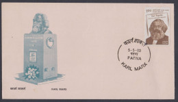 Inde India 1983 FDC Karl Marx, Communist, Communism, Writer, Philospher, First Day Cover - Brieven En Documenten